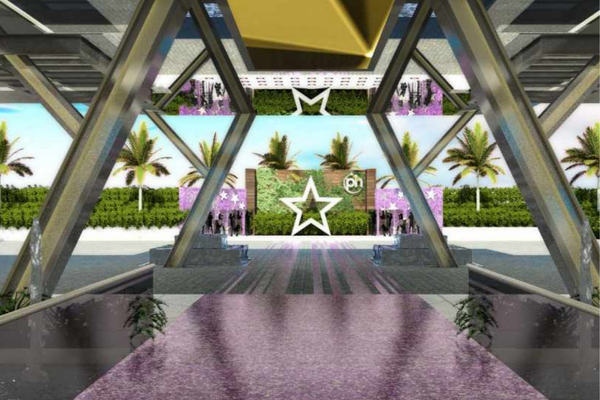 The main entrance at Planet Hollywood Cancun, an all-inclusive resort.
