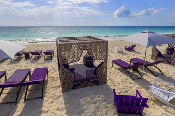White sand beaches at Planet Hollywood Cancun, an all-inclusive resort.